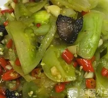 Green Tomato Stir-fried with Preserved Pork