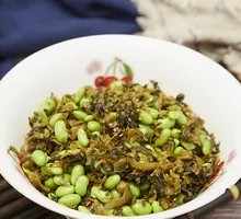 Salted Vegetable Stir-fried with Edamame
