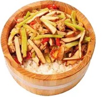 Fried Tofu and Pork Rice Bowl