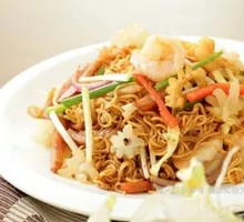 Ham Chicken Cutlet Egg Fried Instant Noodles