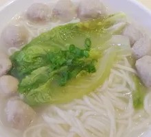 Purple Gold Meatball Noodle Soup