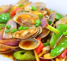 Stir-fried Clams with Ginger and Scallion