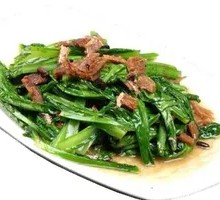 Braised Tuna with Fermented Black Beans and Chinese Spinach