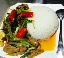 Pickled Chili Stir-Fried Pork Liver Rice