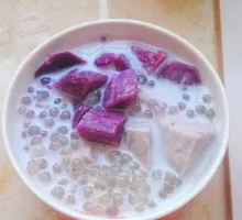 Purple Sweet Potato and Taro Sago Dessert