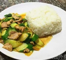 Cucumber and Pork Rice