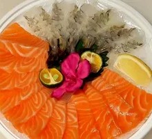 Salmon, Black Tiger Shrimp, and Sweet Shrimp Sashimi