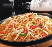 Sizzling Glass Noodles with Cabbage