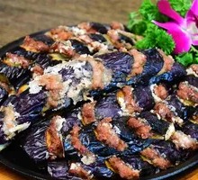 Grilled Eggplant on Iron Plate