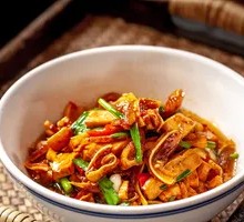 Stir-fried Soft Tofu with Pork Ear Tips