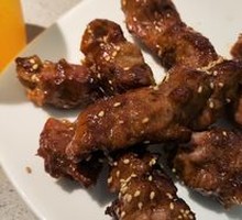 Grilled Pork with Large Skewers