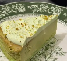 Pistachio Basque Cake
