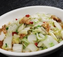 Fried Pork Crumbs with Napa Cabbage