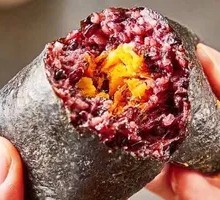 Purple Rice and Pork Floss Rice Ball