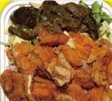 Crispy Eggplant Chicken Rice