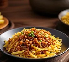 Fried Potato Shreds with Millet and Pork Crumbs