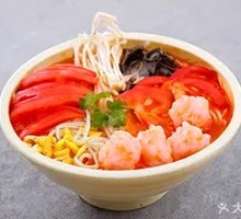 Tomato Shrimp Dumpling Noodles