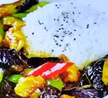 Braised Pork and Eggplant Rice