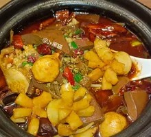 Spicy Sliced Blood Curd with Oil Pouring