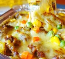 Cheese Black Pepper Beef Rice Bake