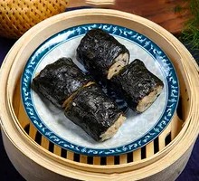 Purple Roll with Meat Floss and Crab Roe Sauce