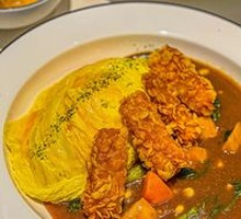 Fried Shrimp Cutlet Curry Omelette Rice