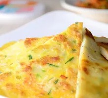 Scrambled Egg and Green Onion Pancake