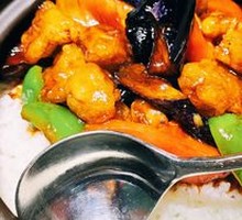 Braised Pork with Eggplant Rice Bowl