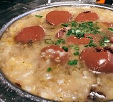 Boiled pork and blood sausage