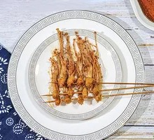 Fried Enoki Mushrooms Skewers