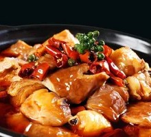 Stewed Chicken with Pig Intestines