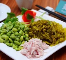 Salted Vegetable and Soybean Stir-fry with Pork Strips