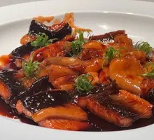 Braised Eel with Black Garlic and Rock Sugar