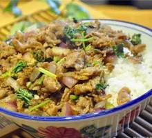 Scallion Stir-Fried Lamb Rice