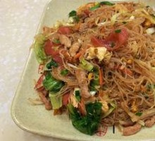 Sausage, Pork, and Egg Fried Rice Noodles