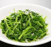 Fried Pork Crumbs with Mustard Greens