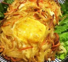 Potato Shreds with Fried Egg