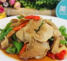 Green Pepper Beef Tripe Rice