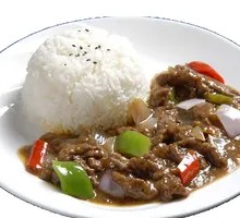 Black Pepper Mushroom Beef Rice