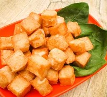Fish tofu with enoki noodles