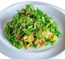 Bell Pepper and Egg in Wooden Bucket Rice
