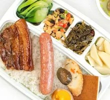 Braised Pork and Sausage Rice Bowl