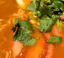 Beef Noodle Soup with Tomato Broth