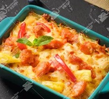 芝士汁焗鸡皇饭