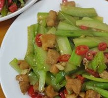 Fried Pork Scraps with Bok Choy