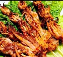 Grilled Squid Tentacles Skewers