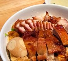 Three-Flavor Rice with Roast Duck, Braised Pork, and Char Siu