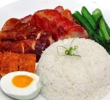 Barbecue Pork and Intestine Rice