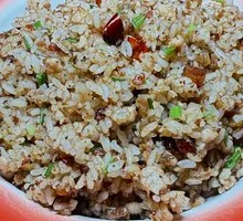 Crispy Sausage and Pork Floss Fried Rice