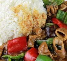 Braised Pork Intestine Rice Bowl